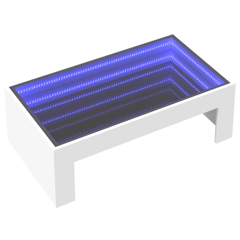 Couchtisch mit Infinity-LED Weiß 90x50x30 cm