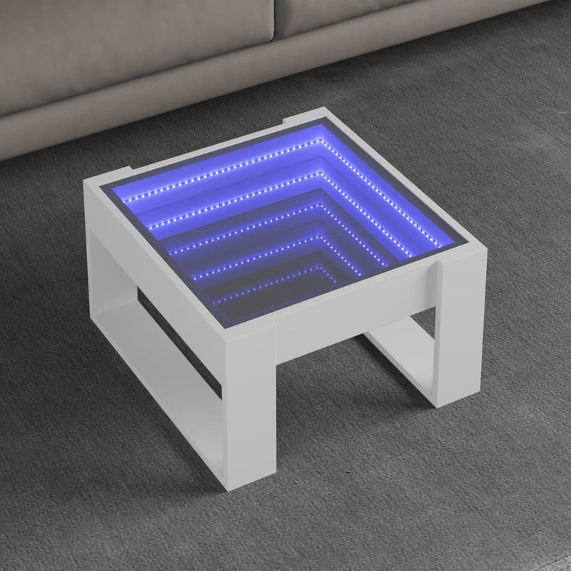 Couchtisch mit Infinity-LED Weiß 50x53x30 cm