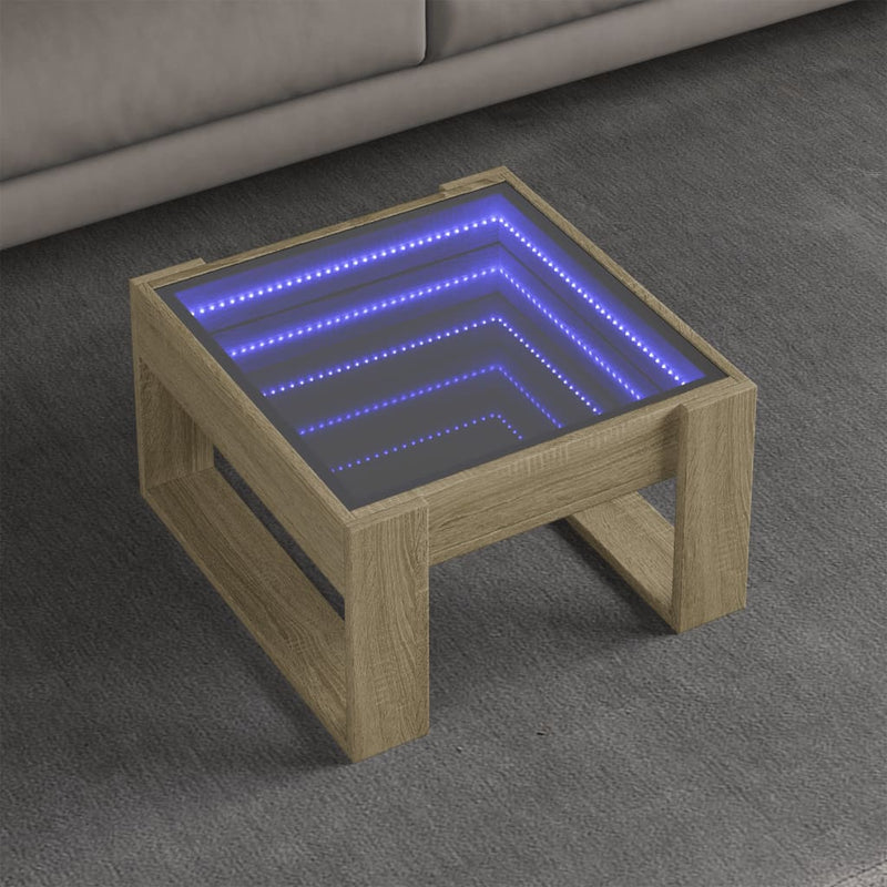 Couchtisch mit Infinity-LED Sonoma-Eiche 50x53x30 cm