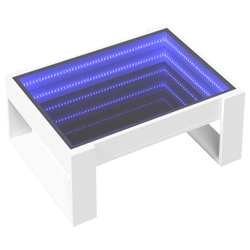 Couchtisch mit Infinity-LED Weiß 70x53x30 cm