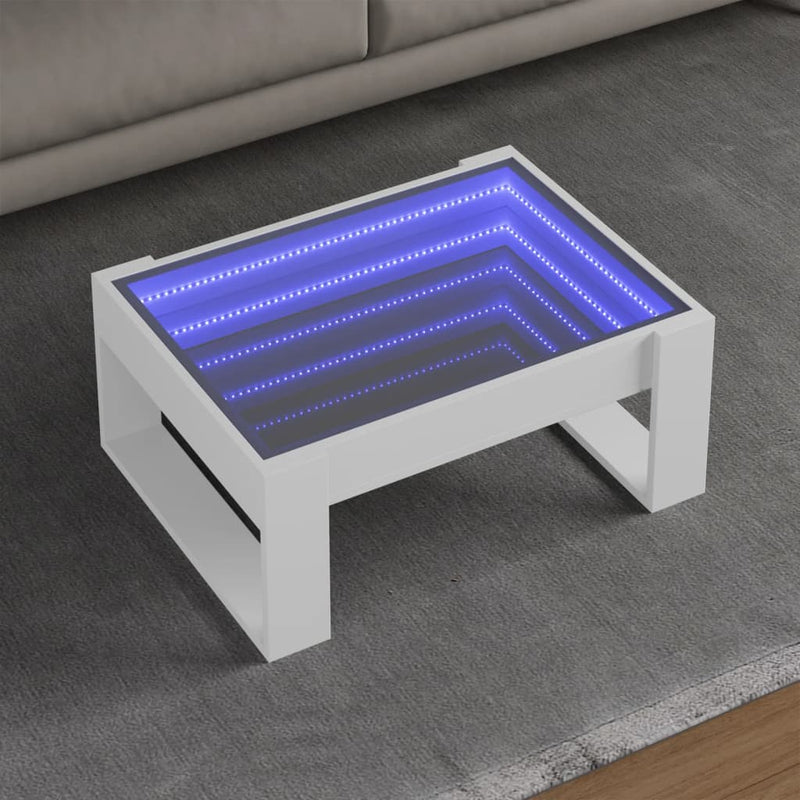 Couchtisch mit Infinity-LED Weiß 70x53x30 cm