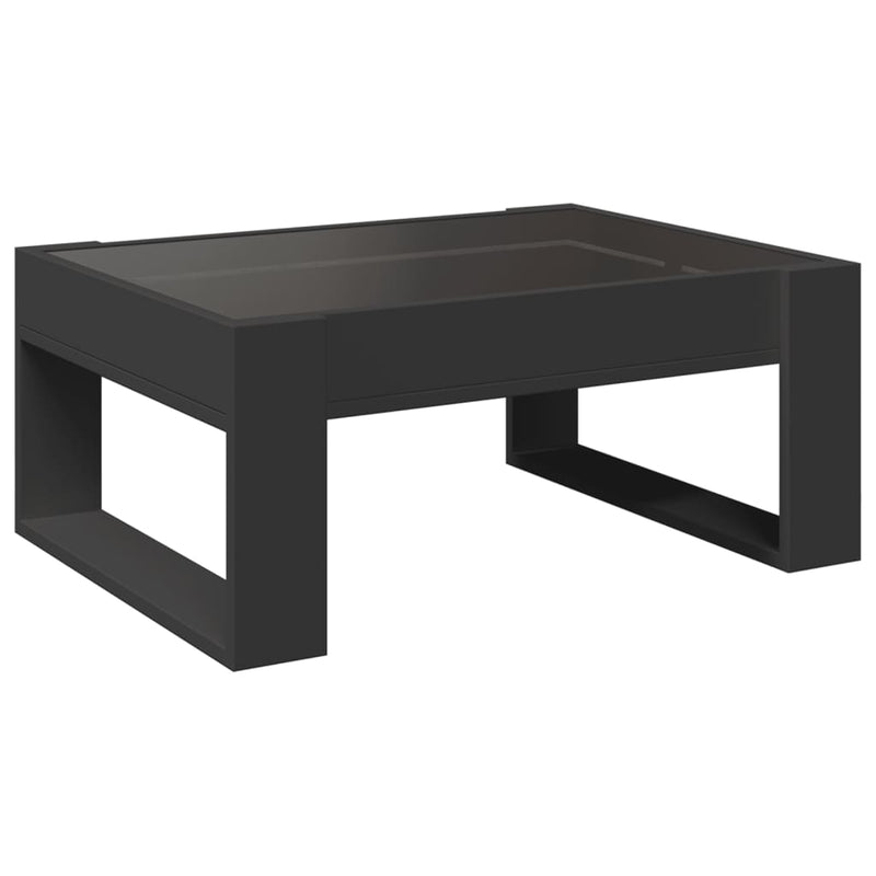 Couchtisch mit Infinity-LED Schwarz 70x53x30 cm