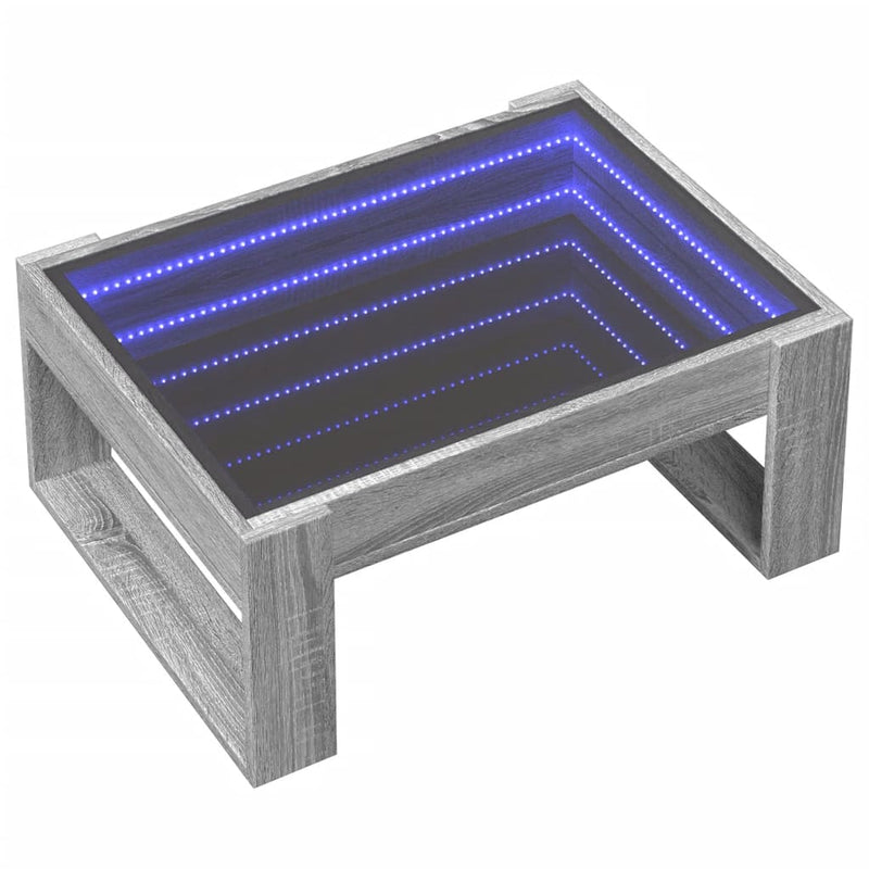 Couchtisch mit Infinity-LED Grau Sonoma 70x53x30 cm