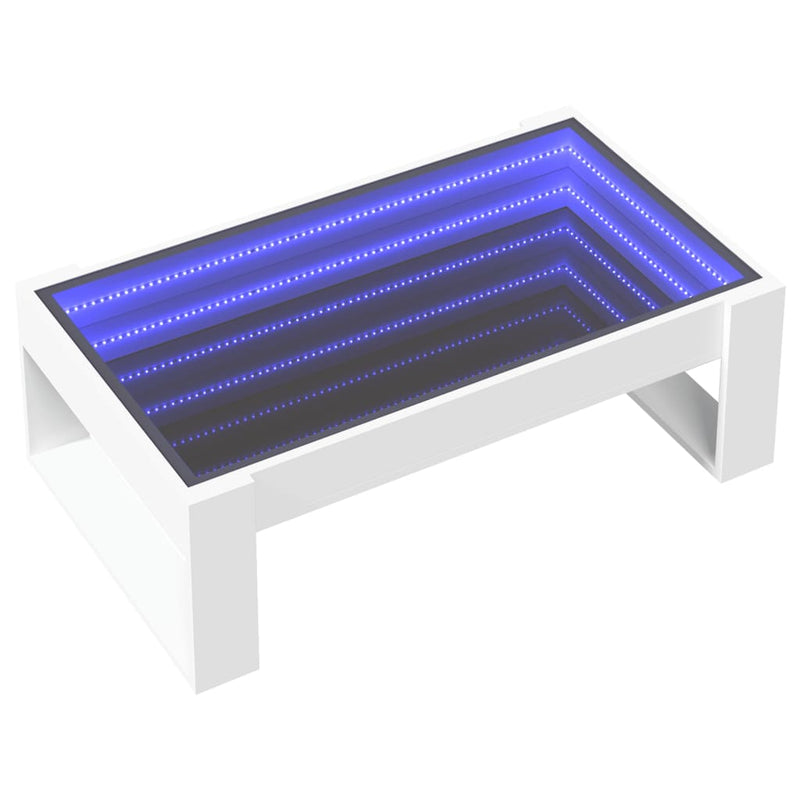 Couchtisch mit Infinity-LED Weiß 90x53x30 cm