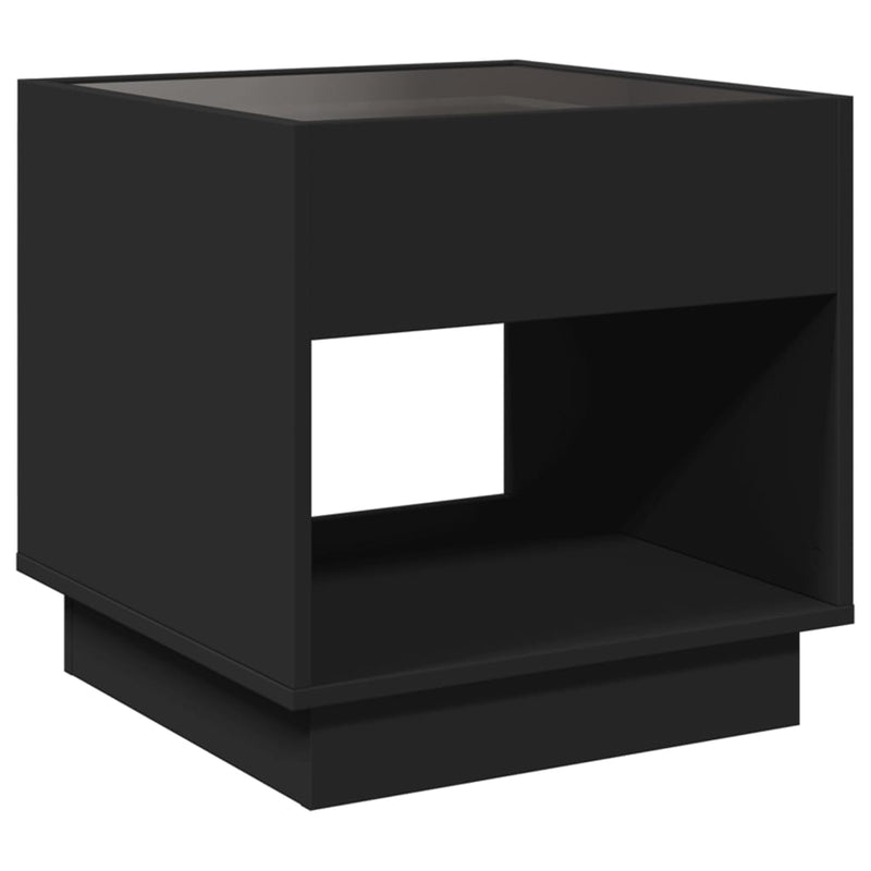 Couchtisch mit Infinity-LED Schwarz 50x50x50 cm