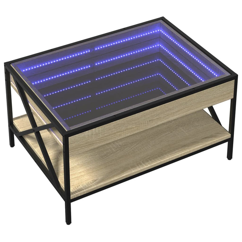 Couchtisch mit Infinity-LED Sonoma-Eiche 70x50x38 cm