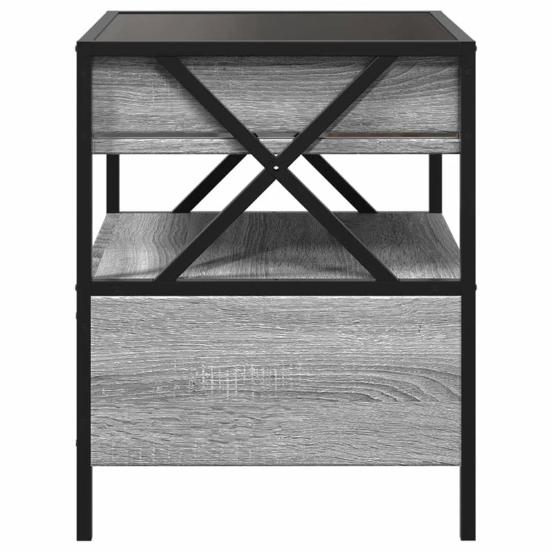 Couchtisch mit Infinity-LED Grau Sonoma 40x40x51 cm