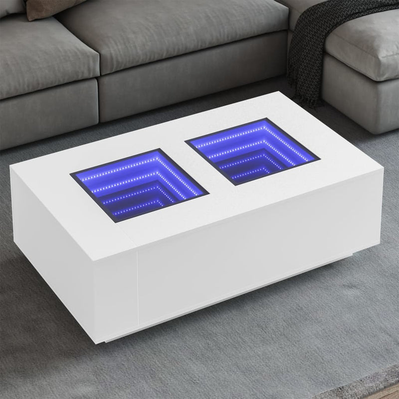 Couchtisch mit Infinity-LED Weiß 116x69x40 cm