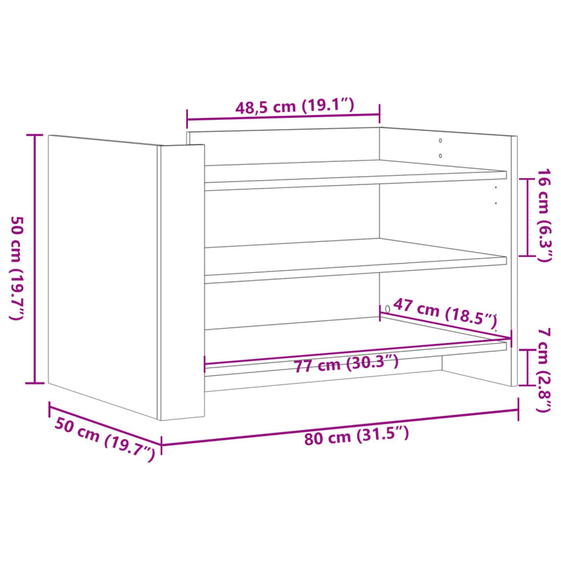 Couchtisch Betongrau 80x50x50 cm Holzwerkstoff