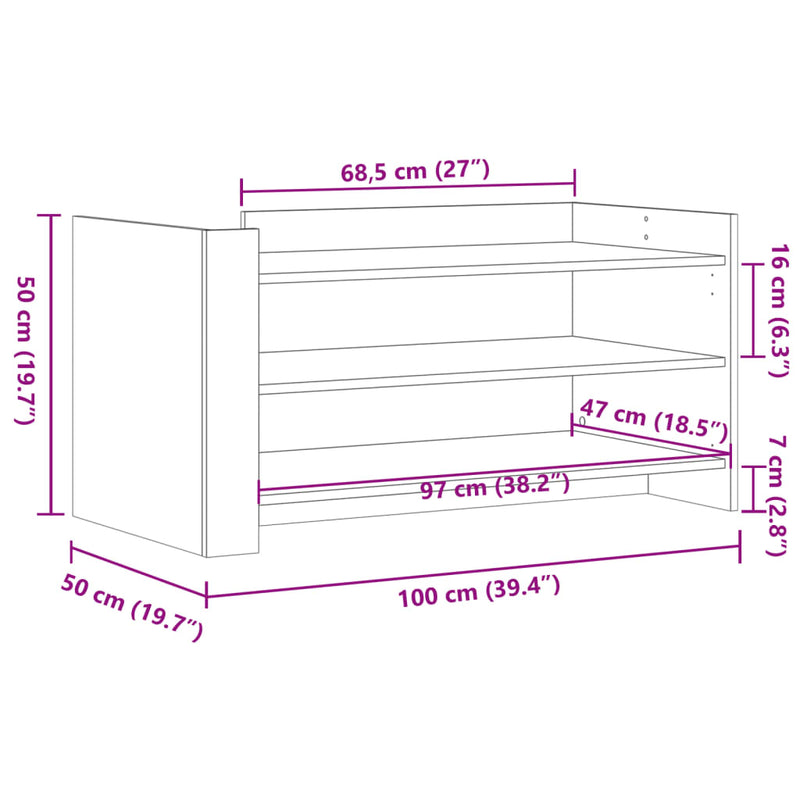 Couchtisch Schwarz 100x50x50 cm Holzwerkstoff