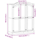 Kleiderschrank Corona 151,5X52X186 Cm Massivholz Kiefer