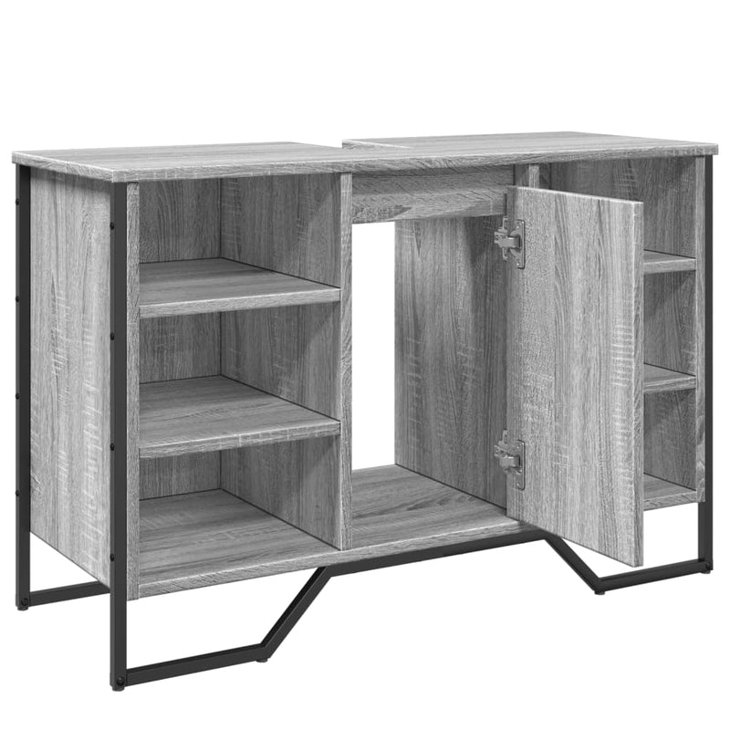 Waschbeckenunterschrank Grau Sonoma 91x35x60 cm Holzwerkstoff