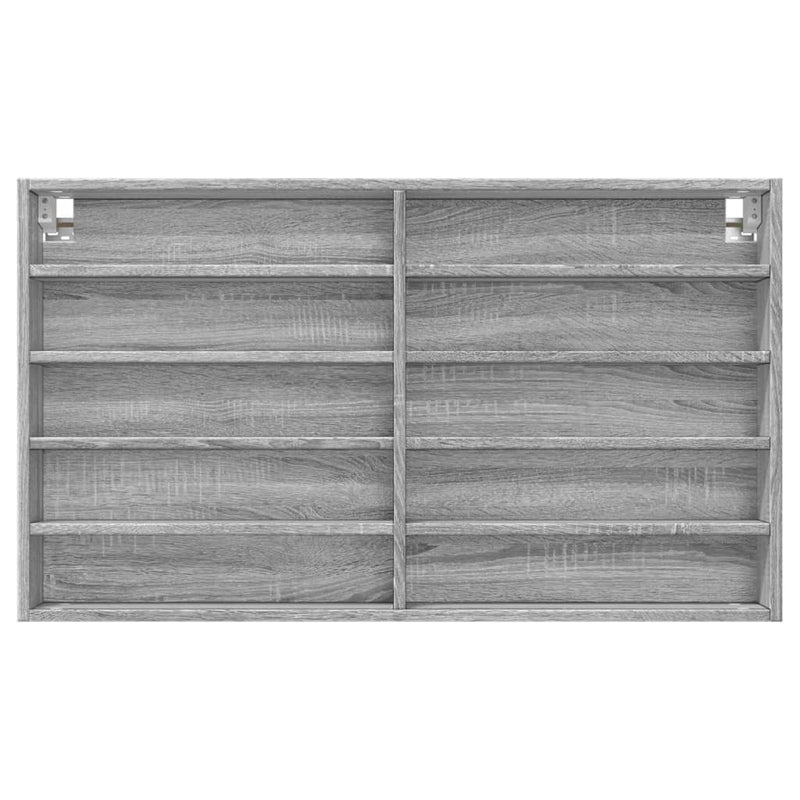 Vitrinenschrank Grau Sonoma 100x15x58 cm Holzwerkstoff