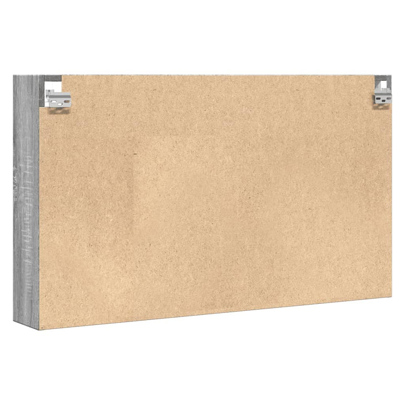 Vitrinenschrank Grau Sonoma 100x15x58 cm Holzwerkstoff