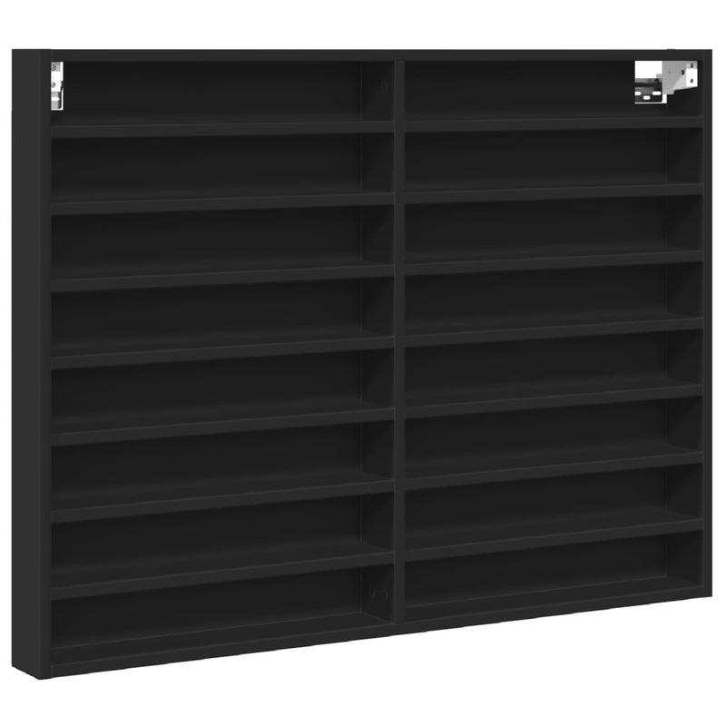 Vitrinenschrank Schwarz 100x8,5x75 cm Holzwerkstoff