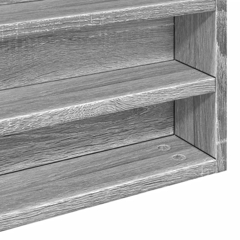 Vitrinenschrank Grau Sonoma 100x8,5x75 cm Holzwerkstoff