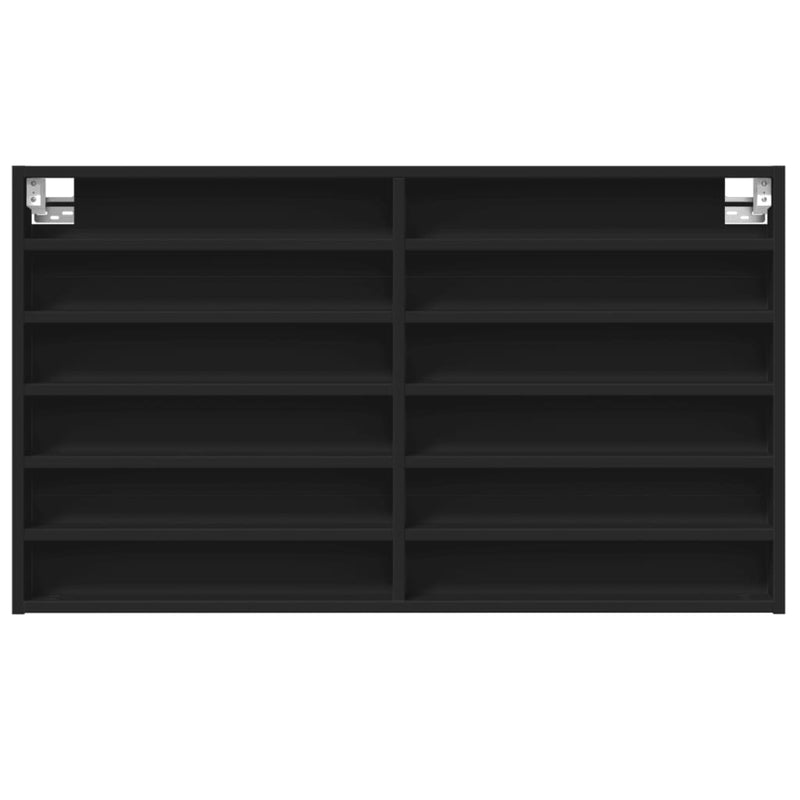 Vitrinenschrank Schwarz 100x8,5x58 cm Holzwerkstoff