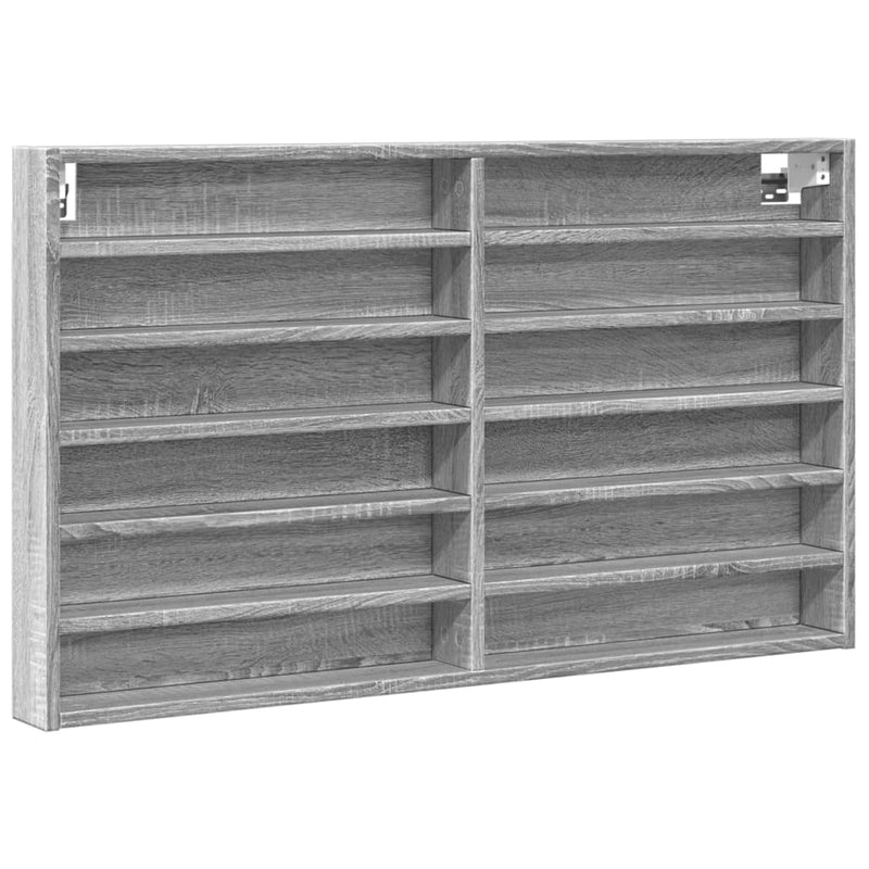 Vitrinenschrank Grau Sonoma 100x8,5x58 cm Holzwerkstoff