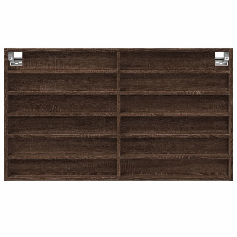 Vitrinenschrank Braun Eichen-Optik 100x8,5x58 cm Holzwerkstoff