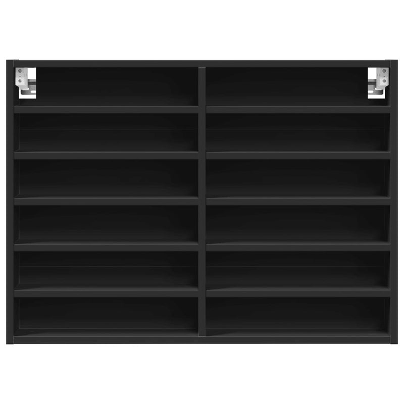 Vitrinenschrank Schwarz 80x8,5x58 cm Holzwerkstoff