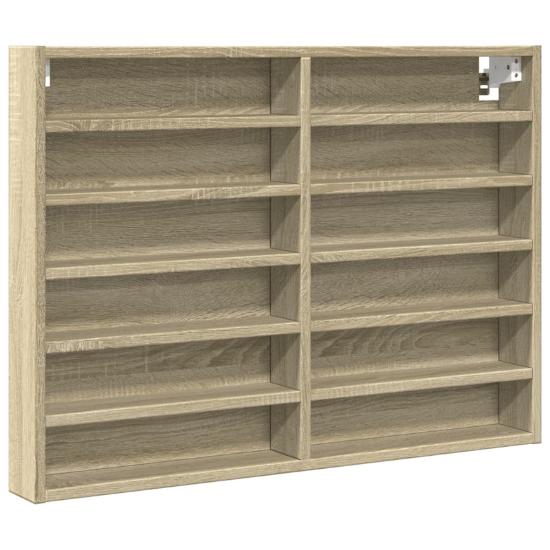 Vitrinenschrank Sonoma-Eiche 80x8,5x58 cm Holzwerkstoff