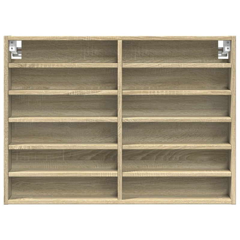 Vitrinenschrank Sonoma-Eiche 80x8,5x58 cm Holzwerkstoff