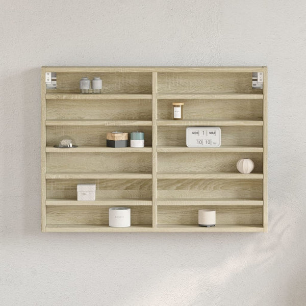 Vitrinenschrank Sonoma-Eiche 80x8,5x58 cm Holzwerkstoff