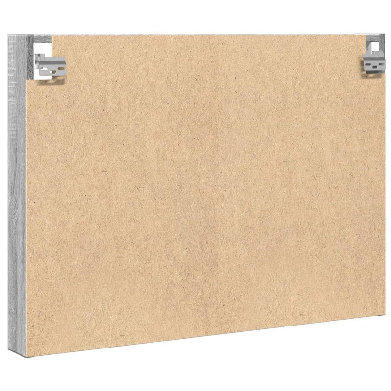 Vitrinenschrank Grau Sonoma 80x8,5x58 cm Holzwerkstoff