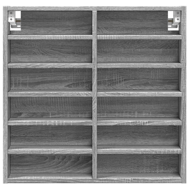 Vitrinenschrank Grau Sonoma 60x8,5x58 cm Holzwerkstoff