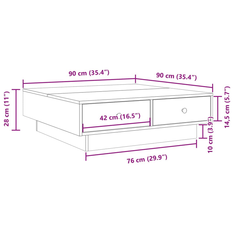 Couchtisch Betongrau 90x90x28 cm Holzwerkstoff