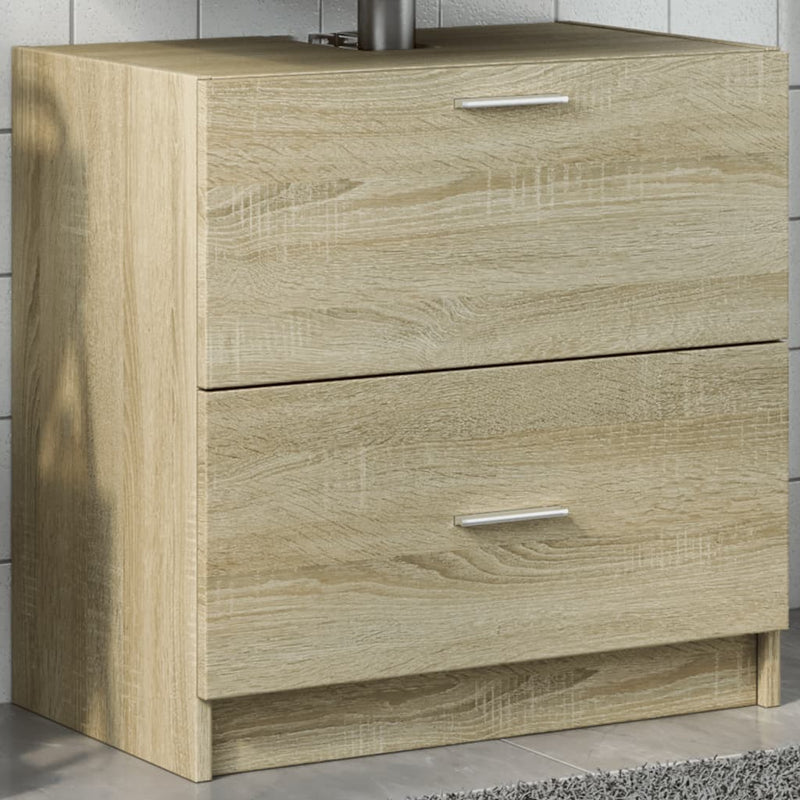 Waschbeckenunterschrank Sonoma-Eiche 59x37x59 cm Holzwerkstoff