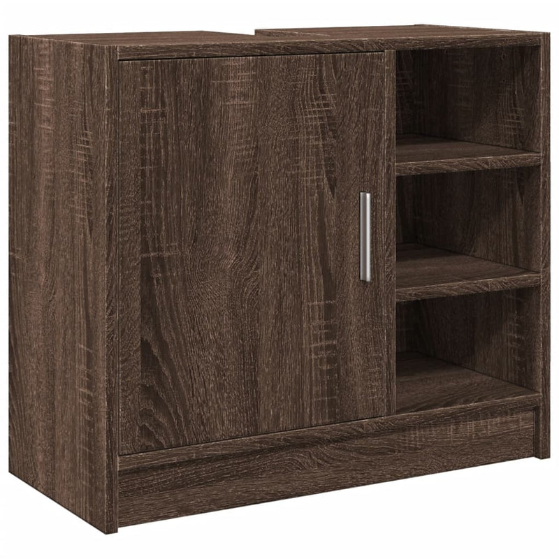 Waschbeckenschrank Braun Eichen-Optik 63x29x55 cm Holzwerkstoff