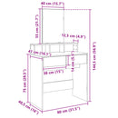 Schminktisch Mit Spiegel 80X41X144,5 Cm