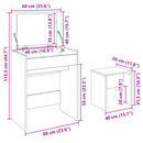 Schminktisch Mit Hocker 60X40X113,5 Cm