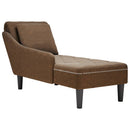 Chaiselongue Mit Kissen & Rechter Armlehne Grau Kunstleder