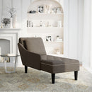 Chaiselongue Mit Kissen & Rechter Armlehne Grau Kunstleder