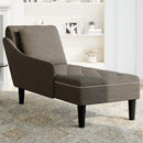 Chaiselongue Mit Kissen & Rechter Armlehne Grau Kunstleder