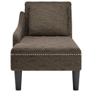 Chaiselongue Mit Kissen & Rechter Armlehne Grau Kunstleder