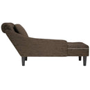 Chaiselongue Mit Kissen & Rechter Armlehne Grau Kunstleder