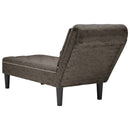 Chaiselongue Mit Kissen & Rechter Armlehne Grau Kunstleder