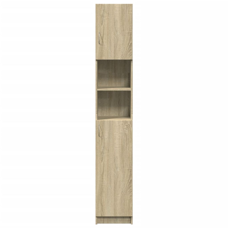 Badezimmerschrank Sonoma-Eiche 32x25,5x190 cm Holzwerkstoff