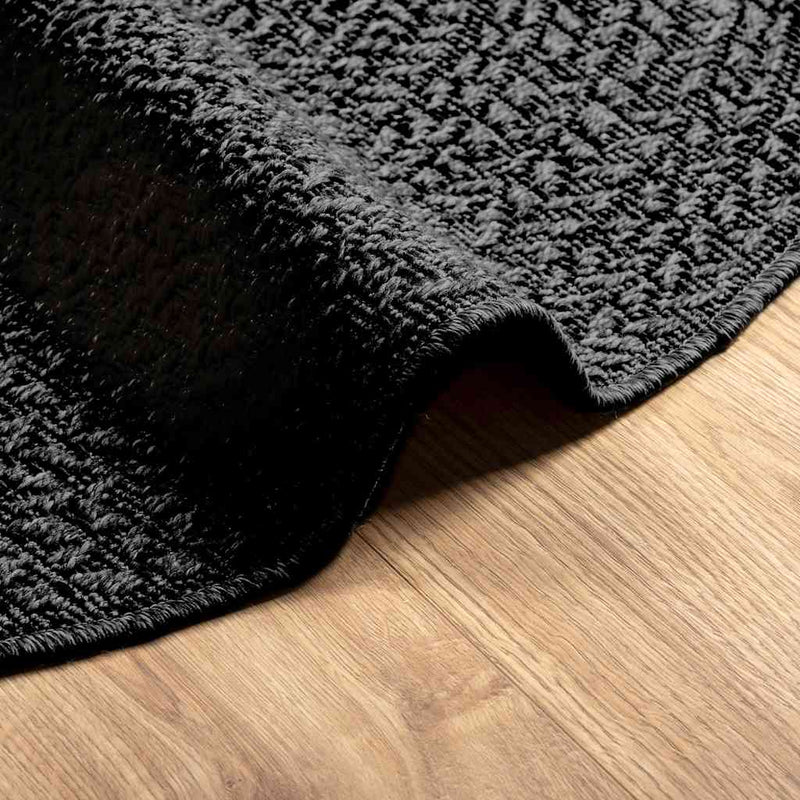 Teppich ZIZUR Anthrazit Ø 200 cm Jute-Optik Indoor und Outdoor