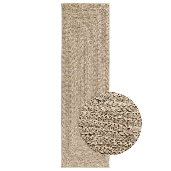 Teppich ZIZUR Beige 80x250 cm Jute-Optik Indoor und Outdoor