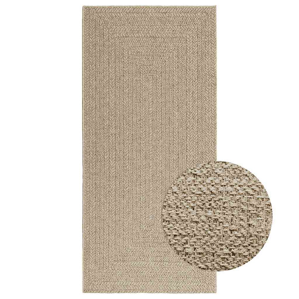 Teppich ZIZUR Beige 100x200 cm Jute-Optik Indoor und Outdoor