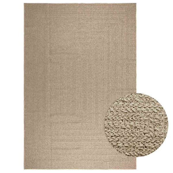 Teppich ZIZUR Beige 240x340 cm Jute-Optik Indoor und Outdoor