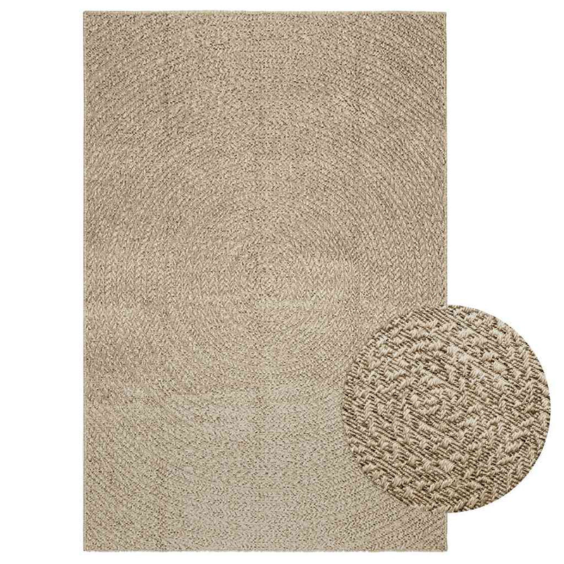 Teppich ZIZUR Beige 140x200 cm Jute-Optik Indoor und Outdoor