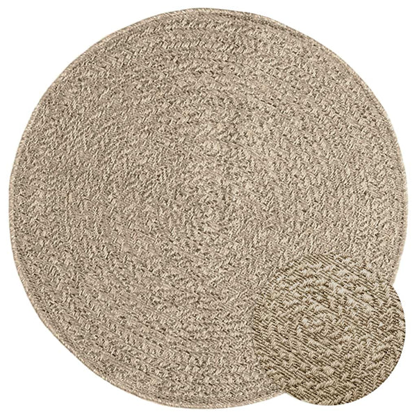 Teppich ZIZUR Beige Ø 90 cm Jute-Optik Indoor und Outdoor