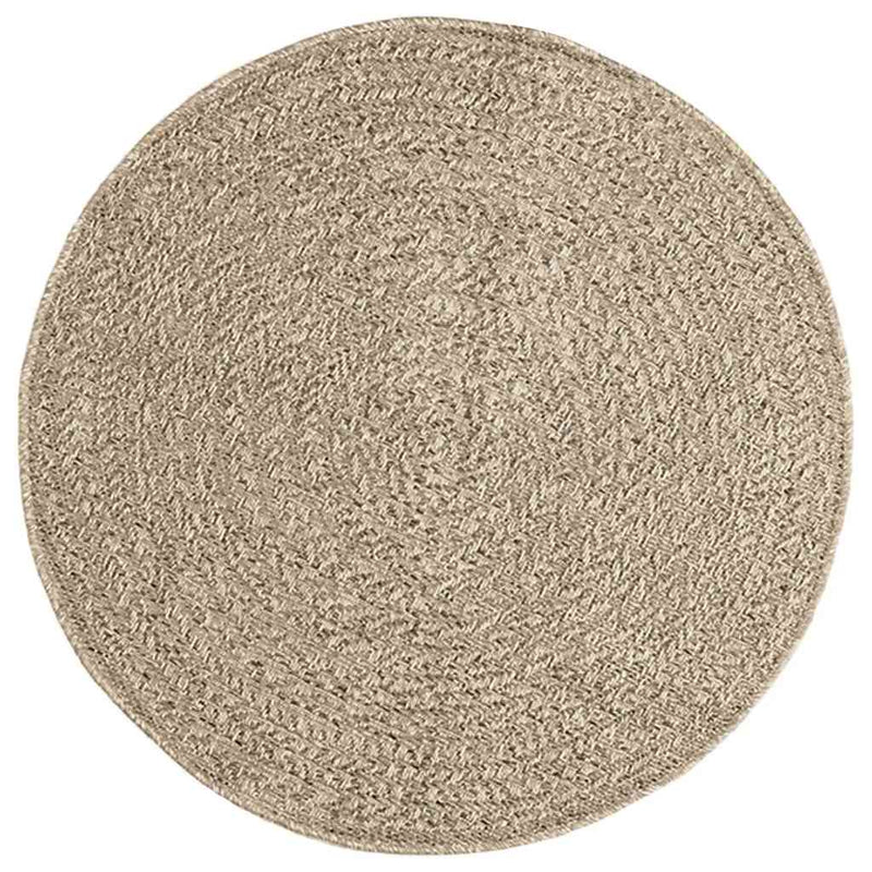 Teppich ZIZUR Beige Ø 90 cm Jute-Optik Indoor und Outdoor