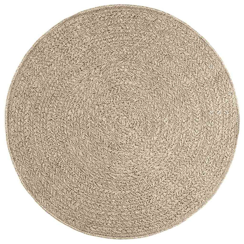 Teppich ZIZUR Beige Ø 120 cm Jute-Optik Indoor und Outdoor