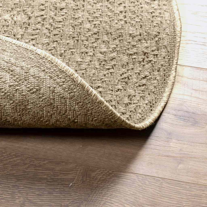 Teppich ZIZUR Beige Ø 120 cm Jute-Optik Indoor und Outdoor